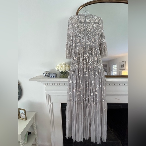 RARE FIND Needle & Thread Dragonfly Maxi Dress in Dusk Blue Size 4 - Picture 9 of 10